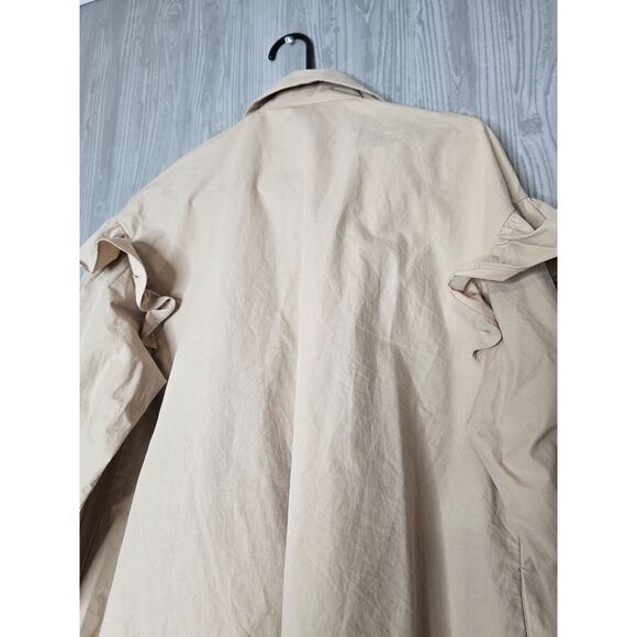 Mazik Ruffle Front Blouse Small Neutral Beige Button Down Old Money Cottage Top - Picture 8 of 11